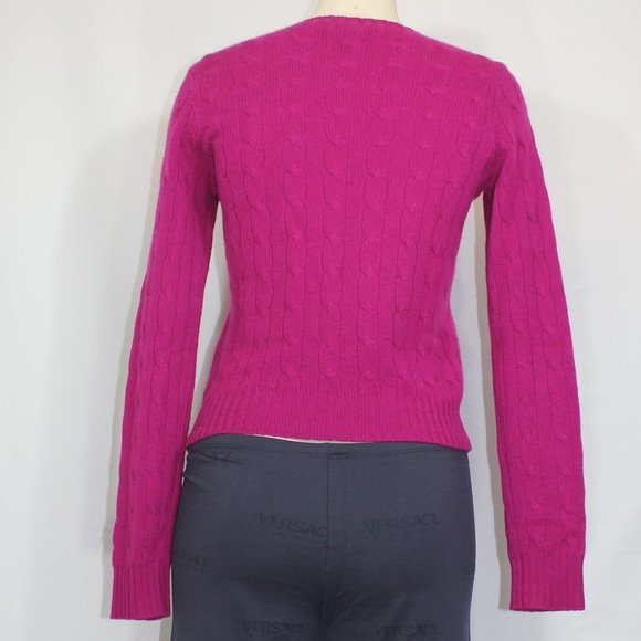Ralf Lauren Knit  Sweater 100% Cashmere Round Neck Slim  fit  Pink  Medium - Picture 4 of 8